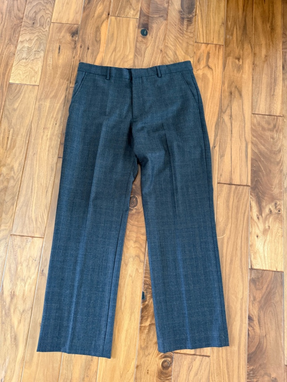 Classic Straight-Leg Dress Pants in Dark Charcoal